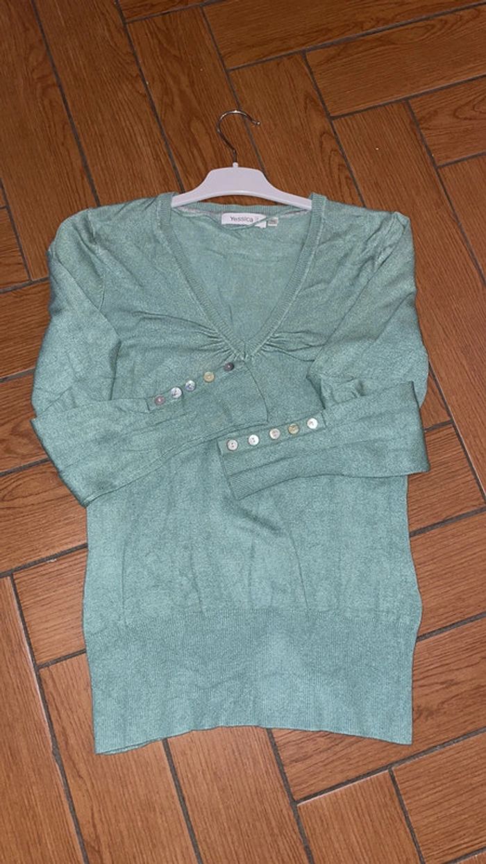 Pull fin vert yessica xs