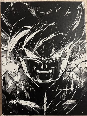 Tableau Goku colère intense Dragon Ball en toile 30x40cm