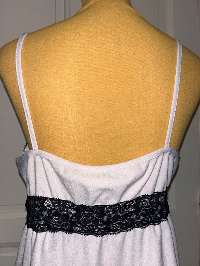 Debardeur dentelle jennyfer taille L noir et blanc - photo numéro 4
