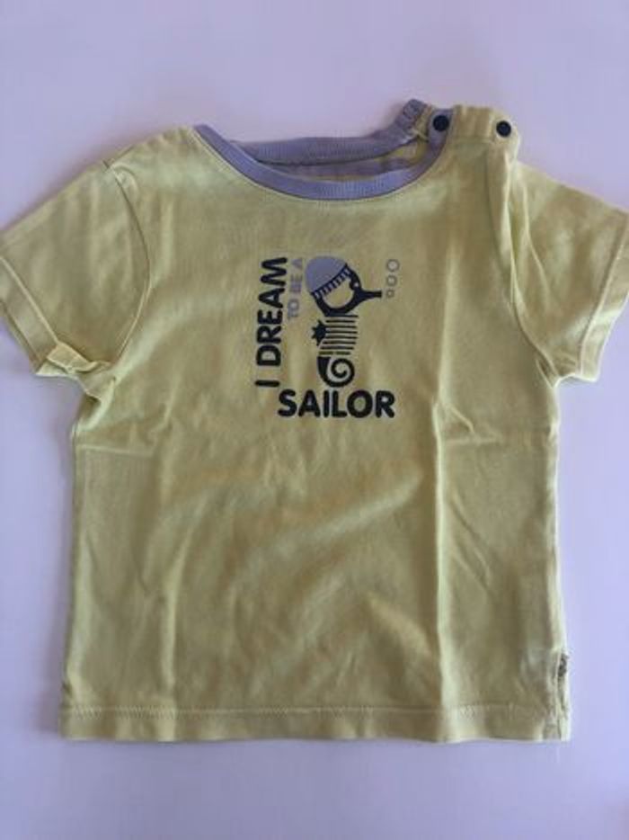 T-shirt bébé jaune I dream to be Sailor 12 mois