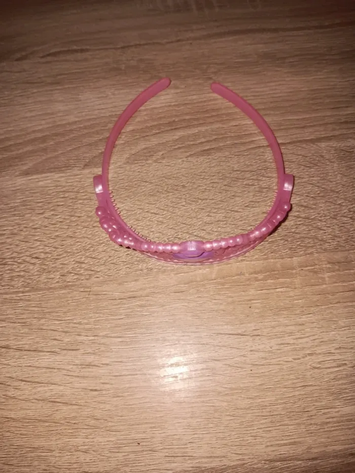 Diadème rose de princesse pour enfant avec cœur brillant - photo numéro 2