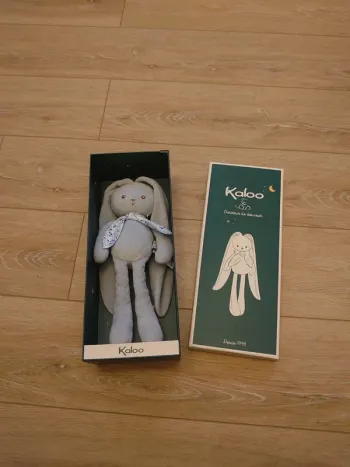 Doudou Pantin lapin bleu medium
