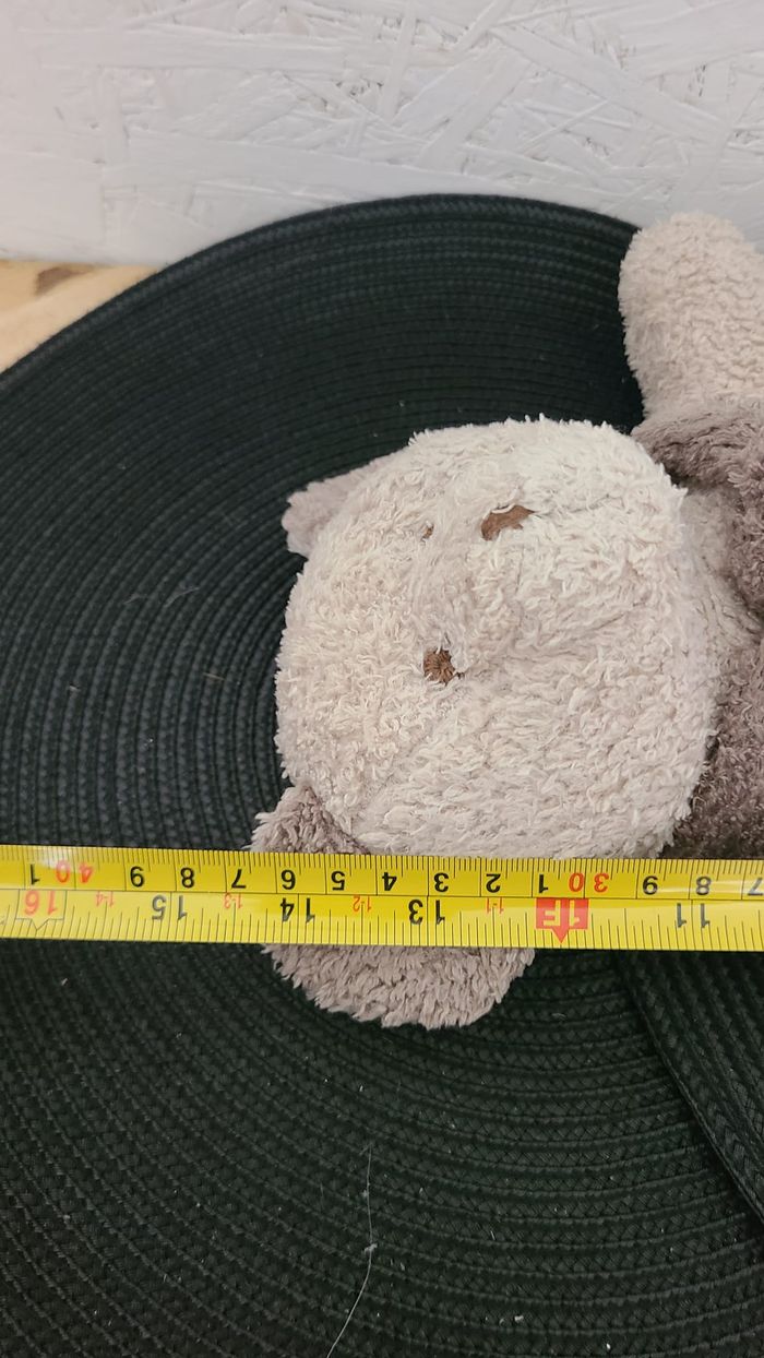 OURS CYRILLUS DOUDOU GRIS ECHARPE PELUCHE 35 CMS - photo numéro 2