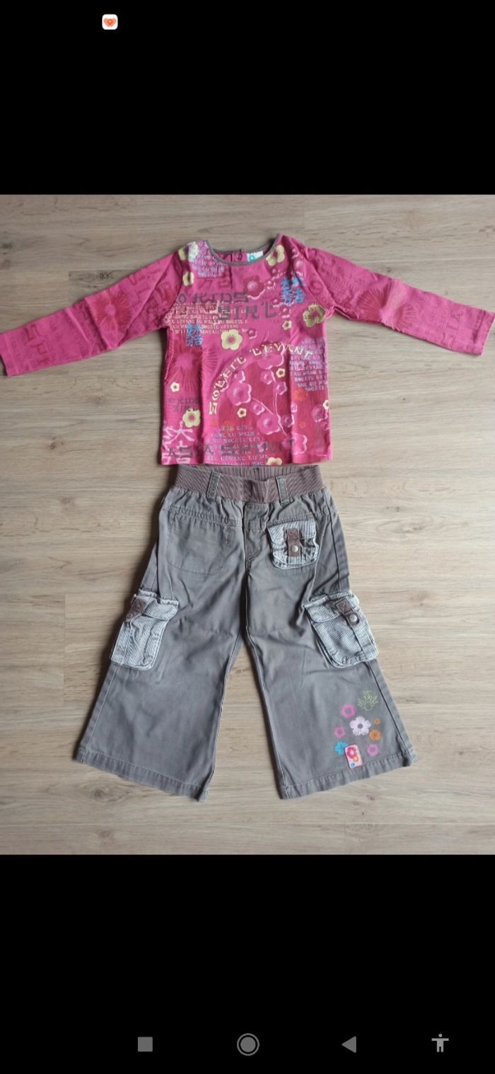 T-shirt rose 5 ans et pantalon marron 4 ans o kids Vertbaudet