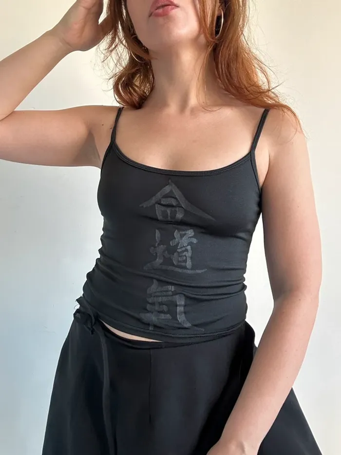 Débardeur y2k vintage années 90 noir taille S - photo numéro 5