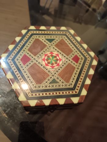 Boîte vintage marqueterie 
