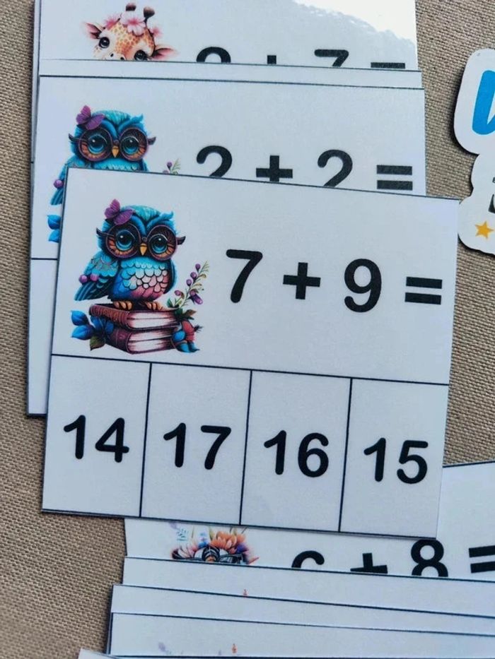 36 cartes à pince additions - photo numéro 6