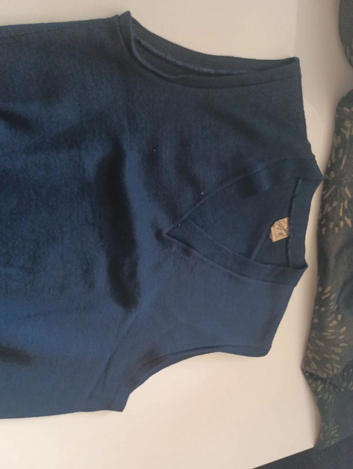 Pull en v sans manche trico jenny rétro vintage - photo numéro 4