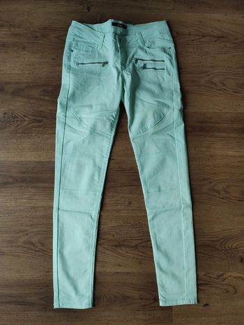 Pantalon slim vert pastel Mim