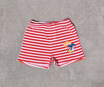 Short rayé rouge et blanc Disney 18 mois