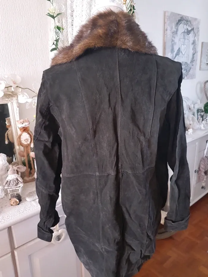 Veste croûte de cuir marron T 42/44 Neuve - photo numéro 2