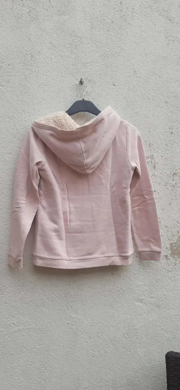 Veste chaude zippé capuche 14 ans rose doublée - photo numéro 3