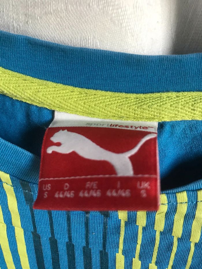 #Tee-shirt #puma #bleu #vert #fluo #tailleS - photo numéro 4