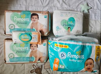 Lot de 161 couches pampers harmonie T3 