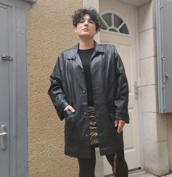 Magnifique blouson en cuir oversize