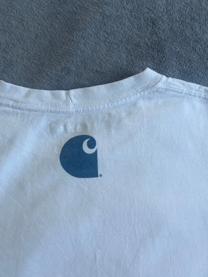T-shirt Carhartt “Overalls” blanc vintage en Taille M - photo numéro 9