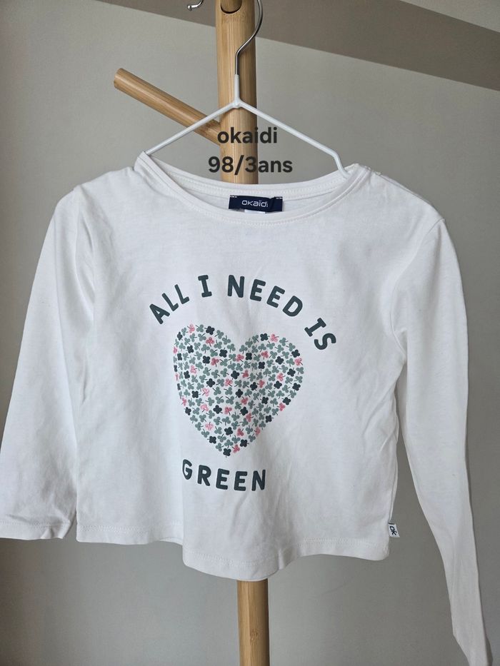 T shirt manches longues fille okaidi 3ans