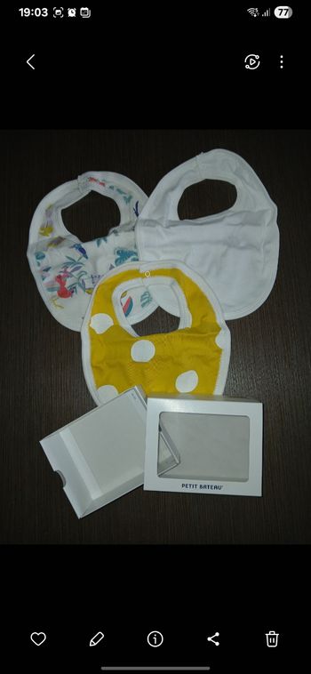 Coffret de 3 bavoirs bébé petit bateau
