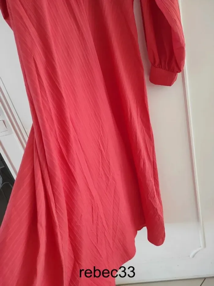 Robe longue à manches longues corail - photo numéro 3