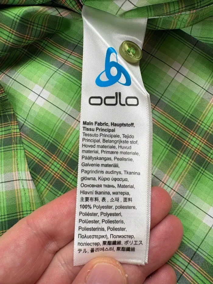 Chemise à carreaux Odlo | Vert | Taille S - photo numéro 6