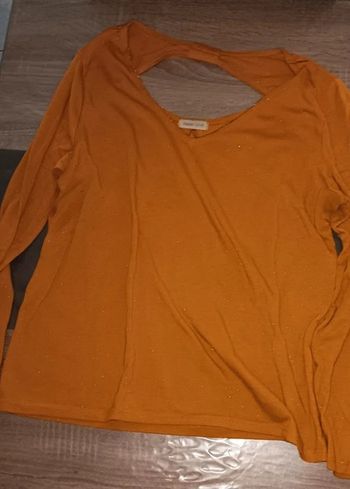 Top léger dos ouvert avec nœud - Orange/Ocre - Taille L
