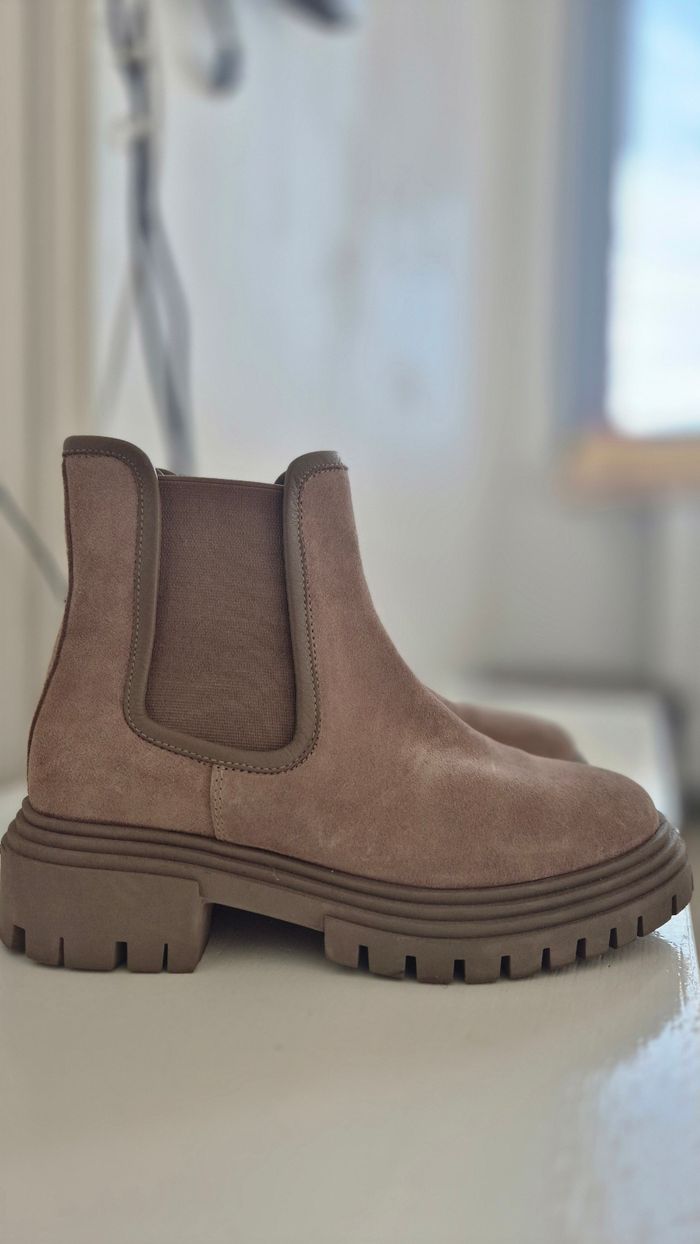 Bottines daim et cuir - photo numéro 3