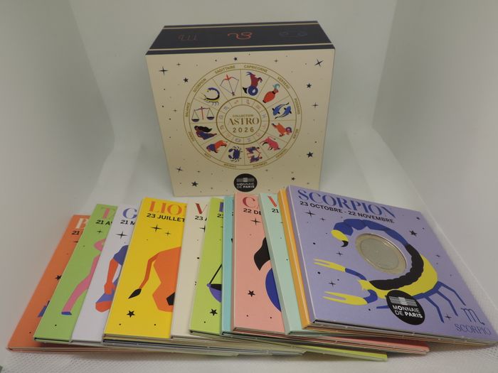Coffret Officiel – Collection ASTRO 2026 – 12 pièces de 5€ - photo numéro 3