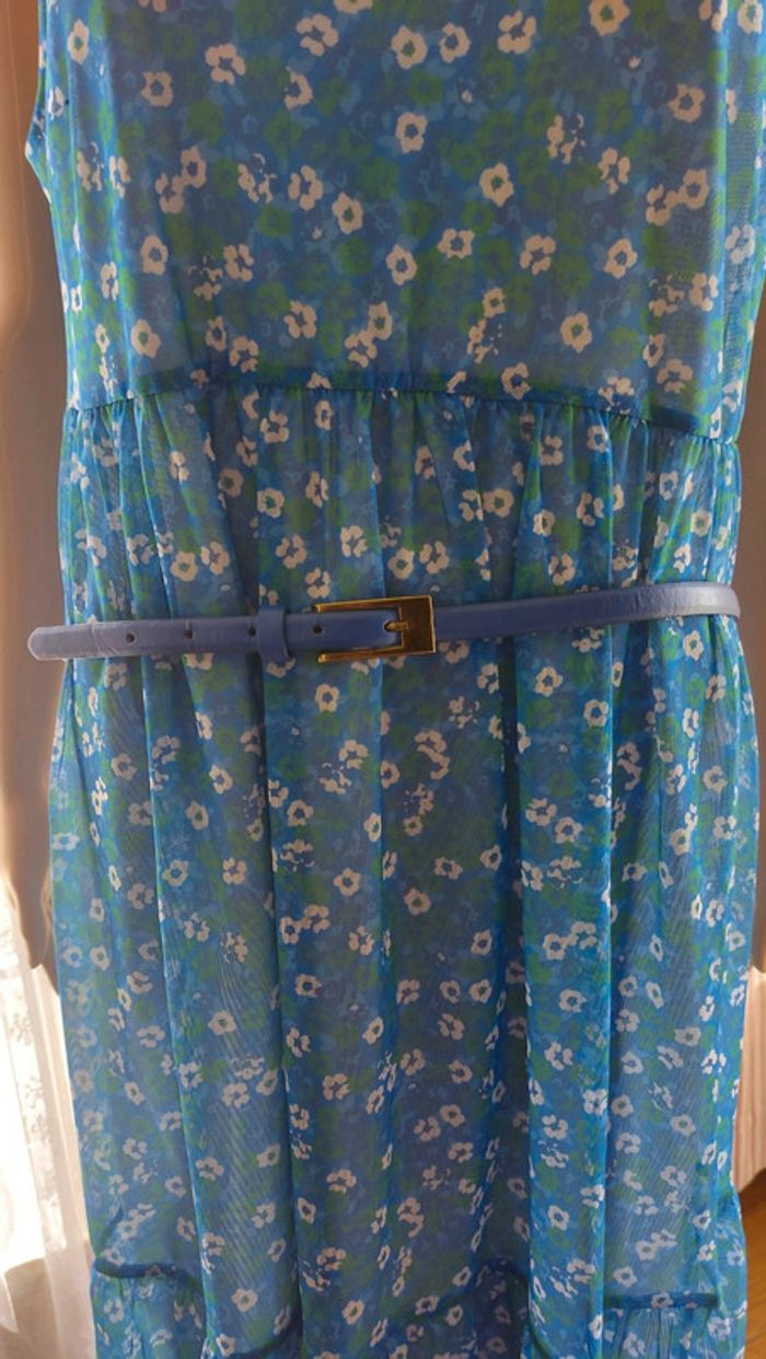 Ceinture Marie Méro en cuir bleu taille 44 - photo numéro 2