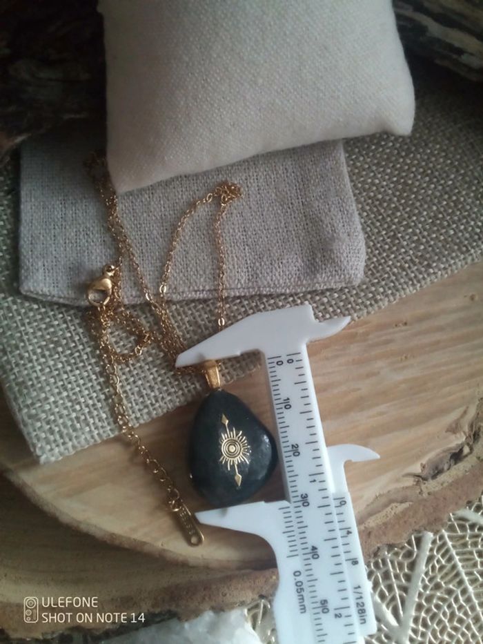 Collier pendentif pierre naturelle marine - photo numéro 2