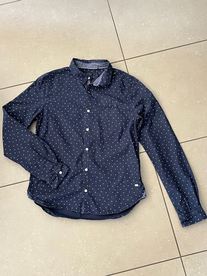 Chemise marine à motifs Ikks garçon 14 ans