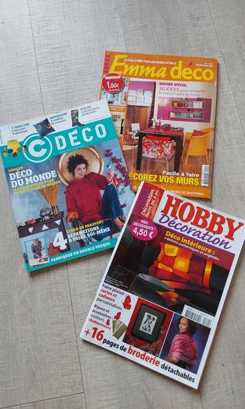 Lot de 3 magazines décoration loisirs créatifs broderie scrabooking