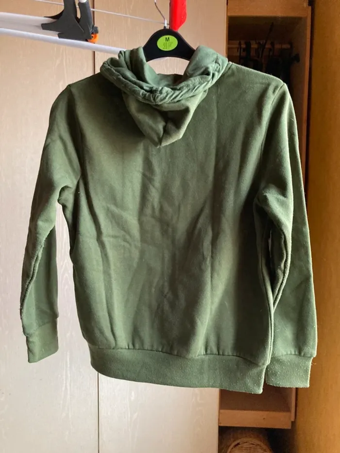 Superbe gilet à capuche jamais porté Australie vert kaki et doré molleton - photo numéro 4