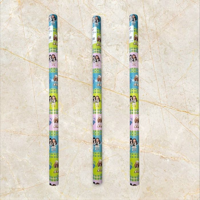 3 rouleaux papier cadeau 2 m x 70 cm Bratz