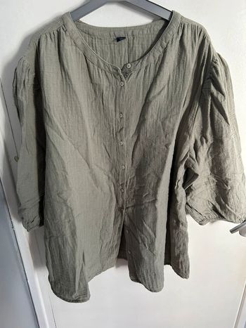 Blouse kaki en gaze de coton • Kiabi • taille XXL (50-52)