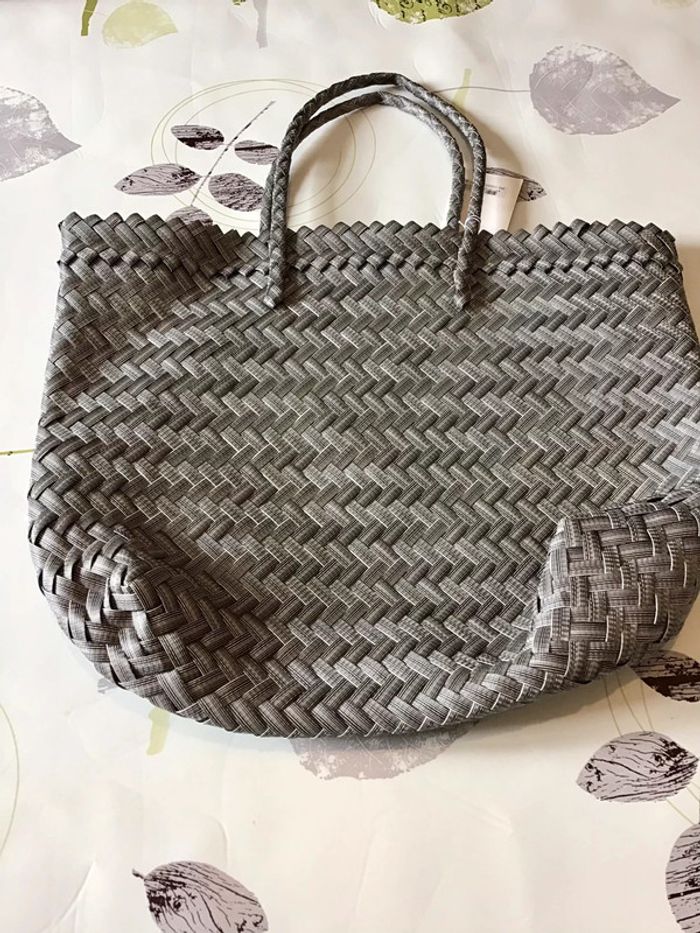 Grand sac fourre tout gris métallisé 57X39 cm Palapas - photo numéro 5