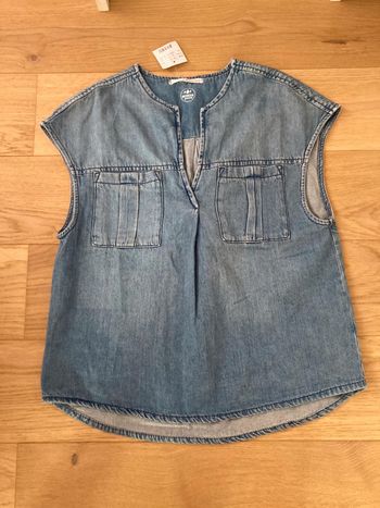 Neuve avec étiquette Blouse souple en denim Camaïeu S