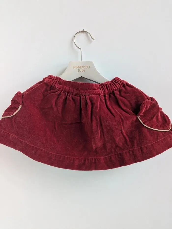 Jupe velours rouge