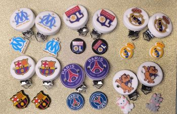 Lot de 12 ensembles clip et perle pour attache tétine un clip et sa perle 5 e