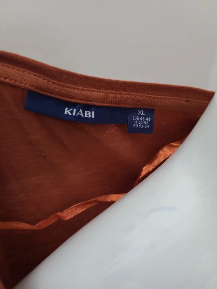 T shirt orange manche 3/4 kiabi taille XL - photo numéro 4