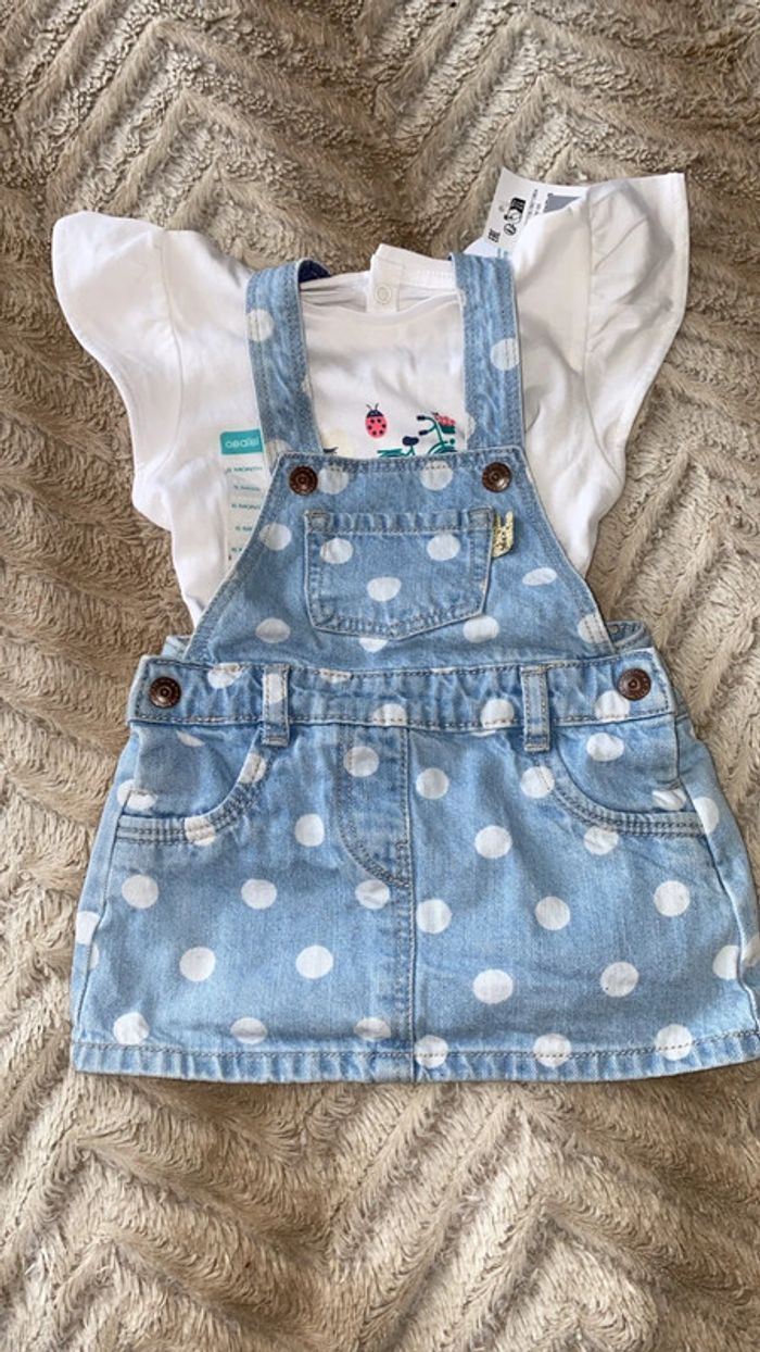 Ensemble salopette jupe + Ter shirt - photo numéro 2