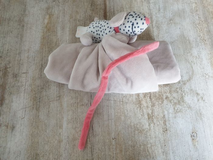 Doudou noukies chien amy et Zoé blanc couverture marron - photo numéro 3