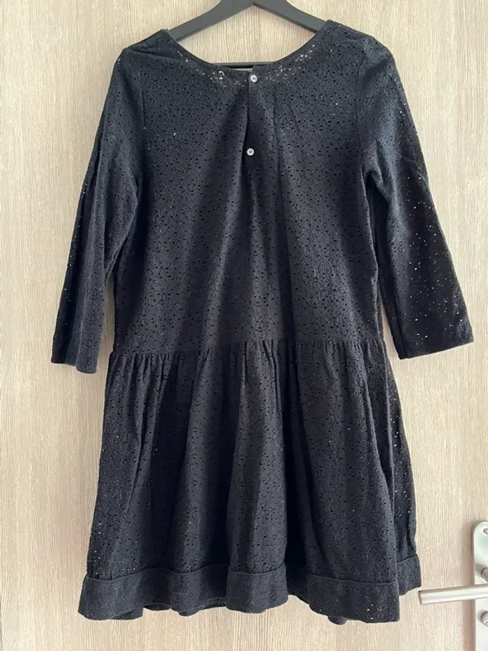 Robe César noire en broderie anglaise - Soeur - T38 - photo numéro 3
