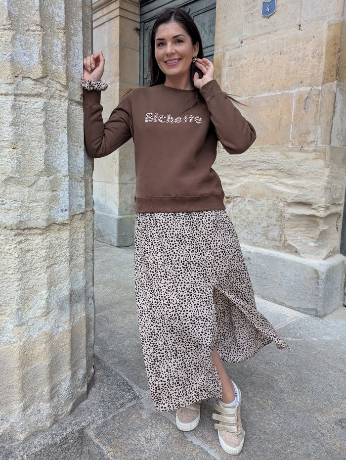 Sweat Bichette marron/léopard molletonné 
Taille S - photo numéro 2