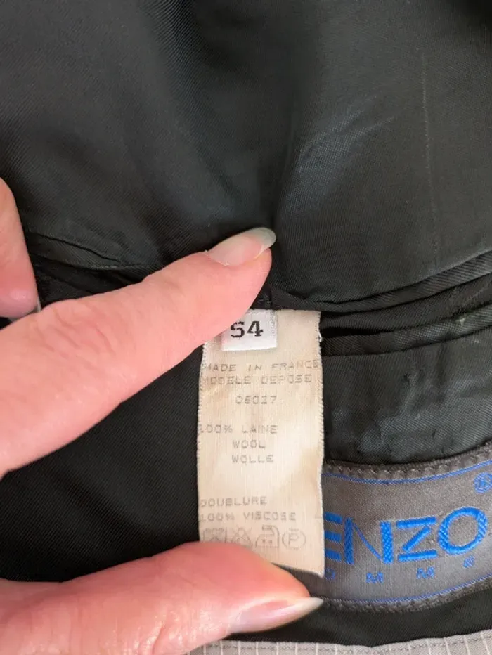 Veste noire et blanche Kenzo - 100% laine woolmark - taille 54 - photo numéro 3