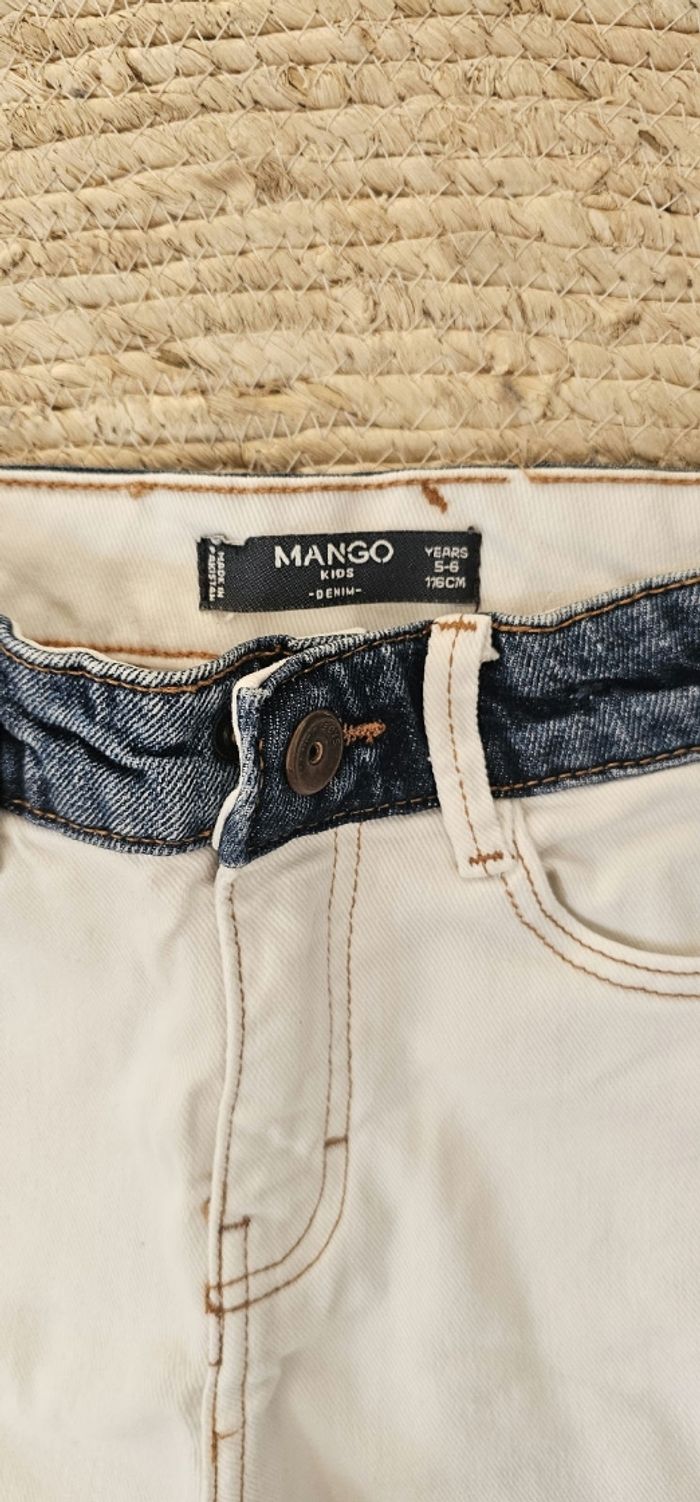 Jeans Mango blanc et bleu 5/6 ans - photo numéro 3