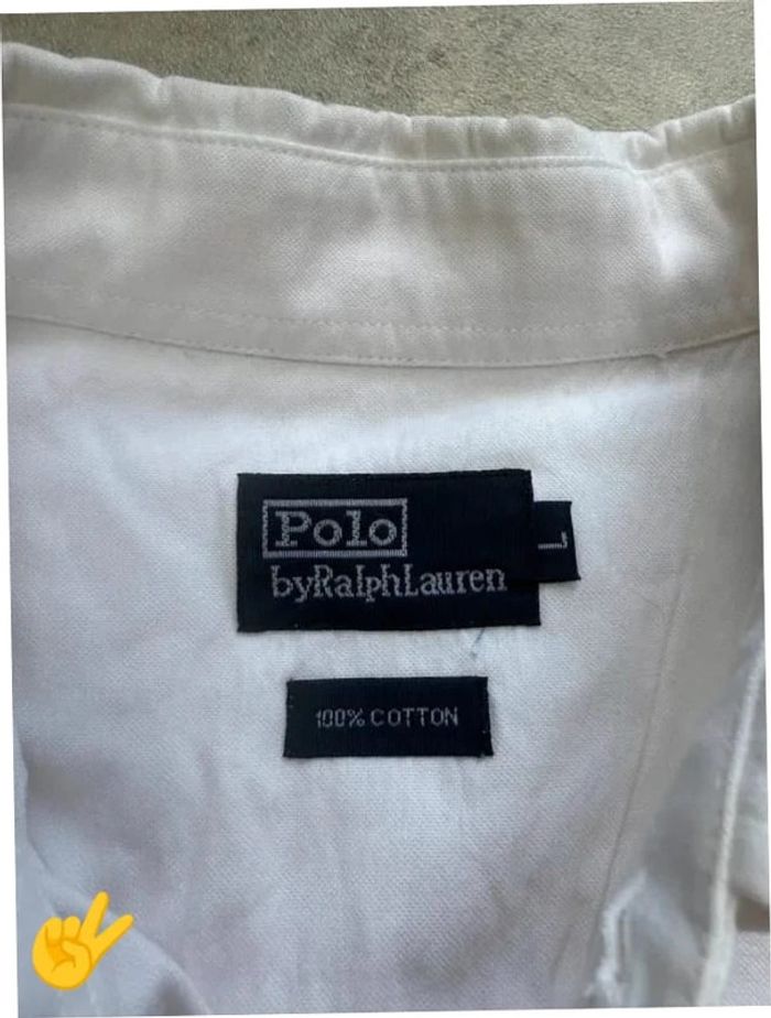 Chemise Ralph Lauren manche longue Taille L blanc Homme Men CHE14 - photo numéro 3