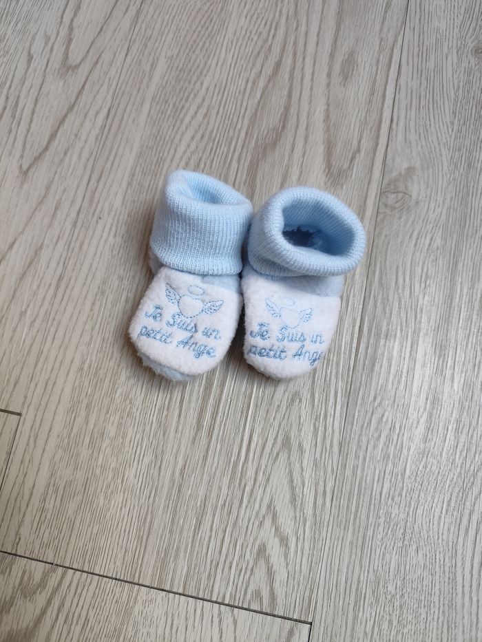 Bonnet avec chaussons naissance - photo numéro 3