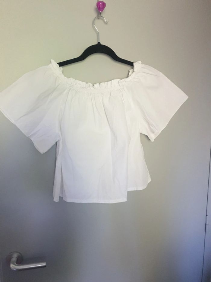 Haut blanc fille marque Zara taille 11 12 ans épaules dénudées