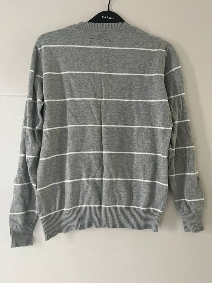 Pull col V gris Teddy Smith taille M - photo numéro 3