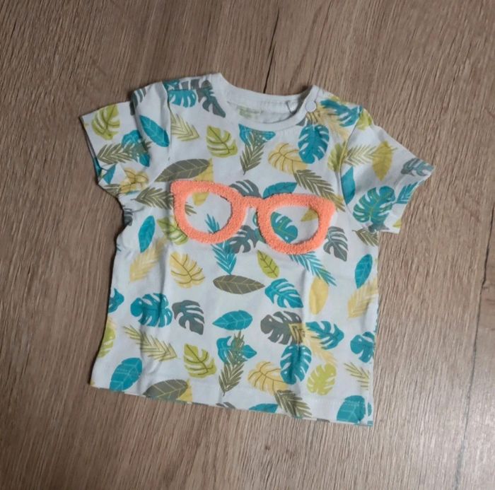 T-shirt floral avec lunette orange - 3 mois - Orchestra - photo numéro 2